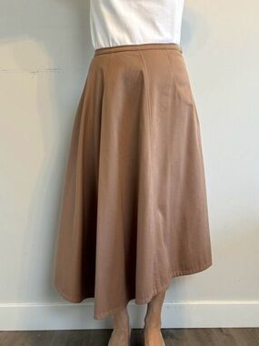 COS Classic A-Line Midi Skirt in Warm Tan